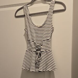 Express Black and White Striped Tank Top